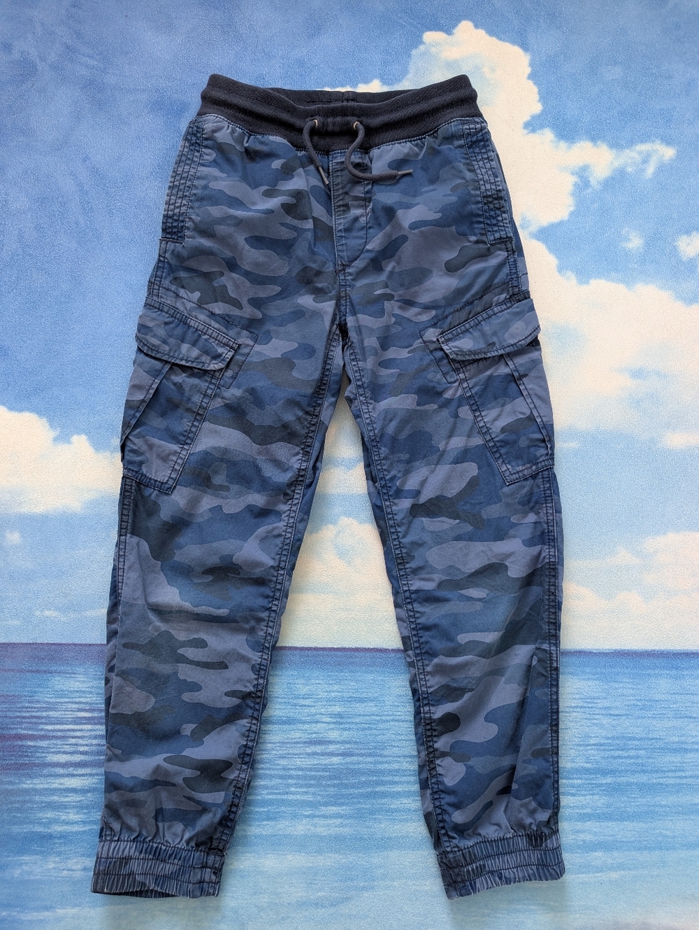 GAP Blue Camo Cargo Jogger Pants Size M for 8-10Y